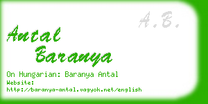 antal baranya business card